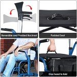 2-in-1 Rollator Walker Transport Chair for Seniors