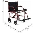 Lightweight Foldable Transport Wheelchair - 19" Seat by Medline