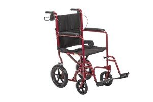 Drive Medical Lightweight Folding Transport Wheelchair - Red