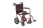Drive Medical Lightweight Folding Transport Wheelchair - Red