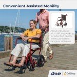 Drive Medical Lightweight Folding Transport Wheelchair - Red