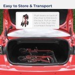 Drive Medical Lightweight Folding Transport Wheelchair - Red