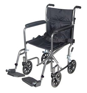 Lightweight Folding Transport Wheelchair with Footrest