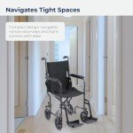 Lightweight Folding Transport Wheelchair with Footrest