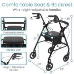Ultra Lightweight Foldable Rollator Walker with Seat