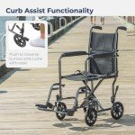 Lightweight Folding Transport Wheelchair with Footrest