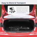 Lightweight Folding Transport Wheelchair with Footrest