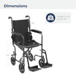 Lightweight Folding Transport Wheelchair with Footrest
