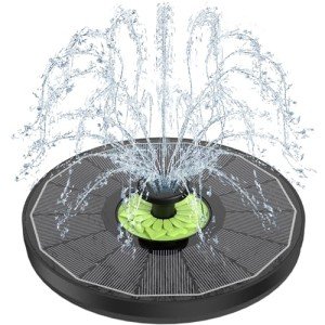 Solar Bird Bath Fountain with 7 Nozzles