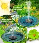 Solar Bird Bath Fountain with 7 Nozzles