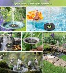 Solar Bird Bath Fountain with 7 Nozzles