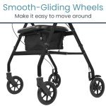 Ultra Lightweight Foldable Rollator Walker with Seat