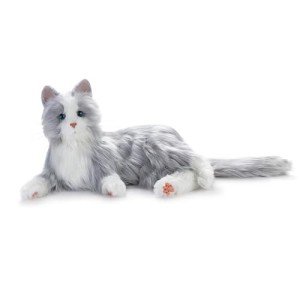Silver Interactive Cat Companion for Dementia Comfort