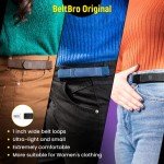 BeltBro Women's No Buckle Elastic Belt 6 Pack, Perfect for Seniors