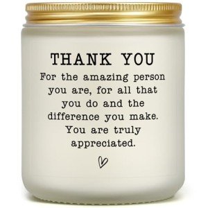Lavender Scented Thank You Appreciation Soy Candle Caregiver Gift