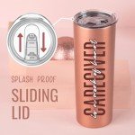 Rose Gold Insulated Tumbler for Caregivers