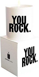 Inspiring You Rock Quote Candle