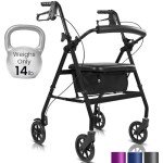 Ultra Lightweight Foldable Rollator Walker with Seat
