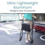 Ultra Lightweight Foldable Rollator Walker with Seat