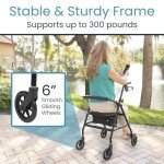 Ultra Lightweight Foldable Rollator Walker with Seat