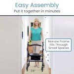 Ultra Lightweight Foldable Rollator Walker with Seat