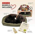 Realistic Black Lab Stuffed Interactive Pet Toy for Dementia Support