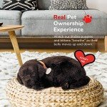 Realistic Black Lab Stuffed Interactive Pet Toy for Dementia Support