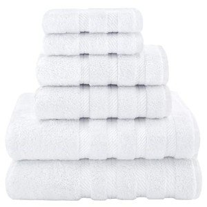 Luxury 6-Piece Cotton Towel Set - White
