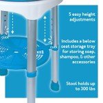 Carex Adjustable Shower Stool with Rotating Seat