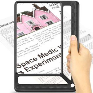 5X Full Page Lightweight Magnifying Glass for Seniors
