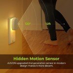 AUVON Motion Sensor LED Night Light - 4 Pack