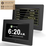 Seniors' 7-Inch Digital Clock with 12 Alarms