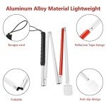 Folding Cane with Anti-Slip Grip and Reflective Tape