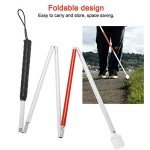 Folding Cane with Anti-Slip Grip and Reflective Tape