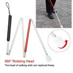 Folding Cane with Anti-Slip Grip and Reflective Tape