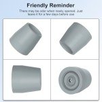 Heavy Duty Rubber Walker/Cane/Commode/Shower Bench Tips - 4-Pack