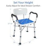 Heavy Duty Shower Chair with Arms, 550LBS Capacity