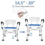 Heavy Duty Shower Chair with Arms, 550LBS Capacity