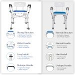 Heavy Duty Shower Chair with Arms, 550LBS Capacity