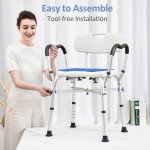Heavy Duty Shower Chair with Arms, 550LBS Capacity