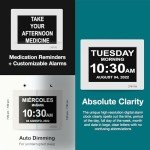 Large Digital Dementia Clock with Custom Alarms
