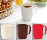Unbreakable Japanese Camping Coffee Mugs - Red, 12 oz, 3 Pack