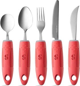 Adaptive, Weighted Dinnerware Utensils for Hand Tremors - 5-Piece Set