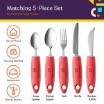 Adaptive, Weighted Dinnerware Utensils for Hand Tremors - 5-Piece Set