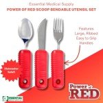 Adaptive Red Utensil Set for Arthritis, Recovery and Dementia