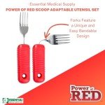Adaptive Red Utensil Set for Arthritis, Recovery and Dementia