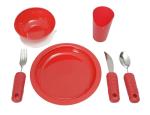 Red Dinnerware Set for Caregivers and Seniors