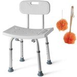 Adjustable Shower Chair Set with Back Scrubber