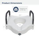 2-in-1 Raised Toilet Seat with Arms