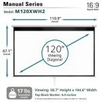120-Inch 4K Ultra HD Manual Projector Screen